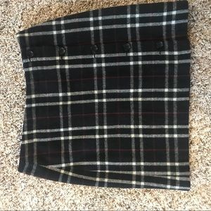 Banana Republic Black, White, and Red Plaid Skirt